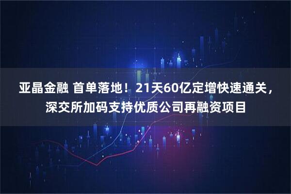 亚晶金融 首单落地！21天60亿定增快速通关，深交所加码支持优质公司再融资项目